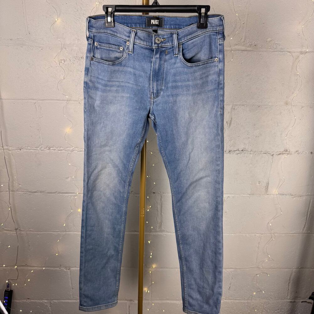 paige lennox men’s jeans 31 nielson light wash blue slim fit stretch